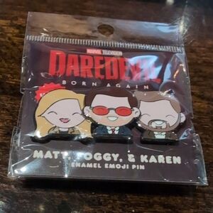 Marvel Daredevil Born Again Emoji Pin Set - Red, Black, White